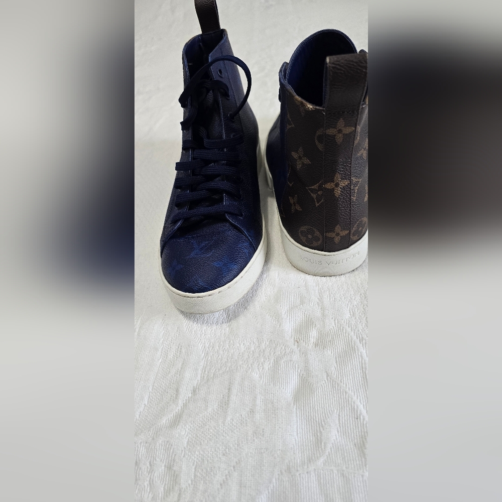 Louis Vuitton Blue and Brown Boots